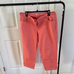 Coral Cropped Pants